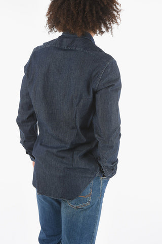CC COLLECTION 360 DOCE Camicia in Denim con Collo Francese