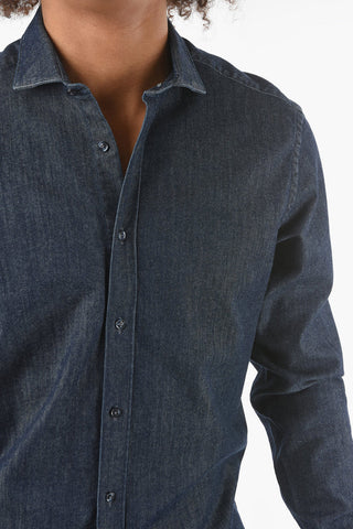 CC COLLECTION 360 DOCE Camicia in Denim con Collo Francese