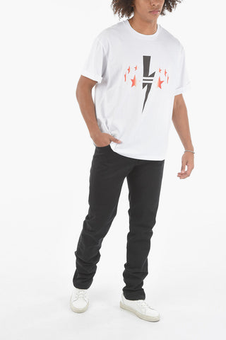 JAMES HARDEN X NEIL BARRETT Crewneck T-shirt with Thunderbolts Print