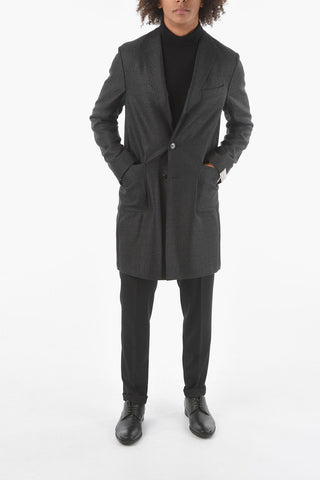 Cappotto Semifoderato WASHABLE in Lana Herringbone