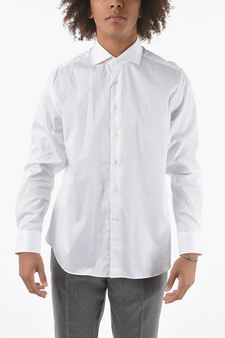 Stretchy Cotton Shirt with Classic Collar