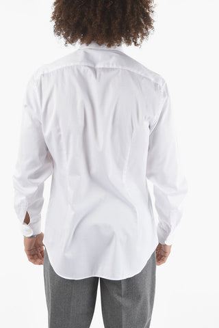 Stretchy Cotton Shirt with Classic Collar