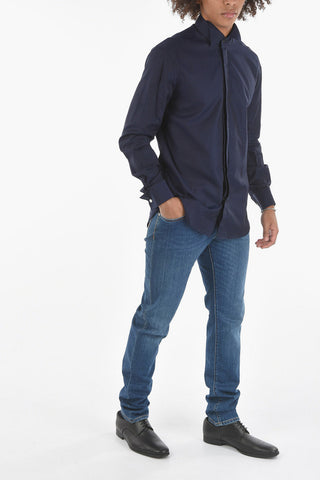 CC COLLECTION Diplomatic Collar Twill Cotton Shirt