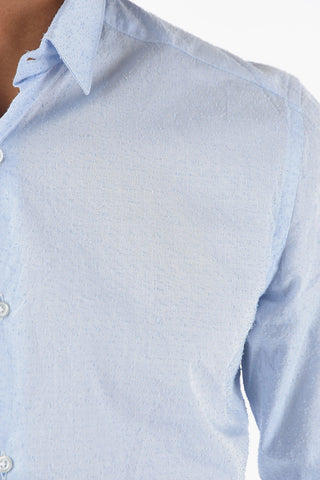 CC COLLECTION Camicia in Cotone a Effetto Bouclé con Collo italiano