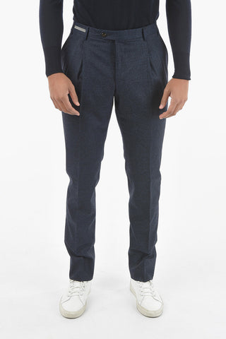 Double-pleated SLIM Virgin Wool Pants