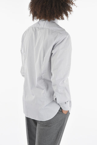 Poplin Cotton Shirt in Candy-stripe with Classic Collar