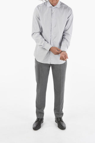 Poplin Cotton Shirt in Candy-stripe with Classic Collar