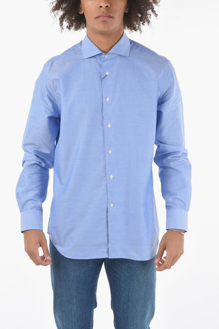 Poplin Cotton Shirt with Standard Collar