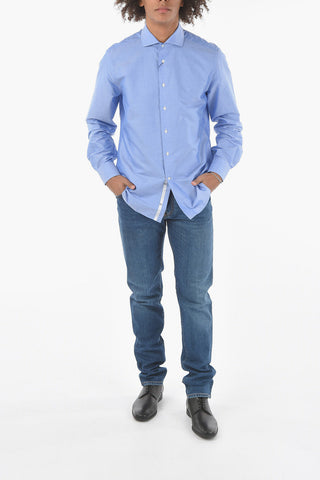 Poplin Cotton Shirt with Standard Collar