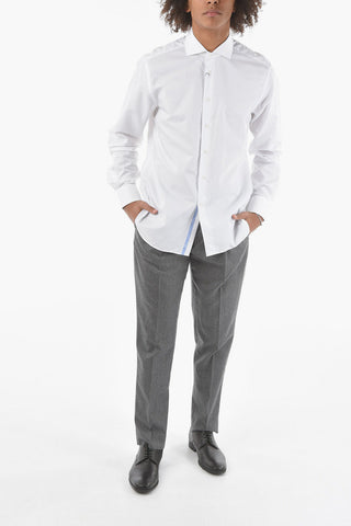 Poplin Cotton Shirt with Classic Collar