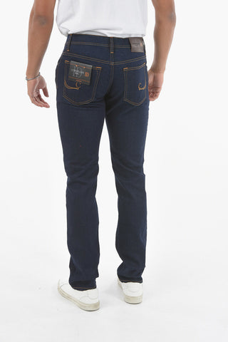 ID LUXURY DENIM Dark Wash Slim Fit Denims with Belt Loops