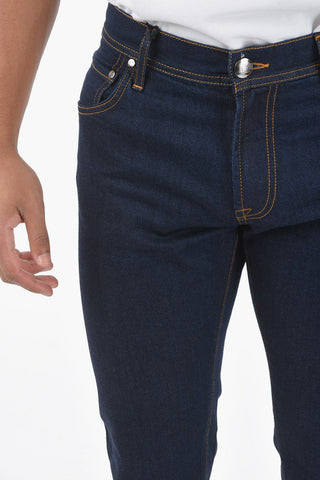 ID LUXURY DENIM Jeans Slim Fit con Lavaggio Scuro e Passanti