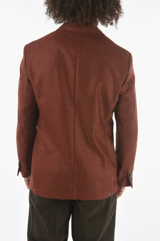 Removable Chester Piece Twill Wool and Silk Blazer