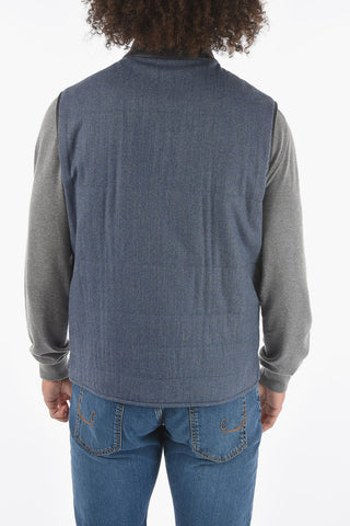 Herringbone Virgin Wool SPORTSWEAR Padded Vest