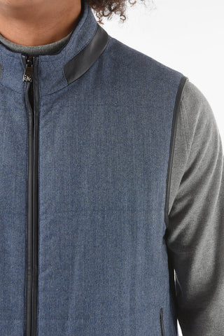 Herringbone Virgin Wool SPORTSWEAR Padded Vest