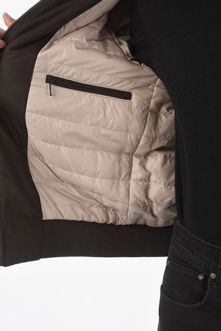 CC COLLECTION O. WEAR Front Zipped SUERETTO Quilted Bomber Jacket