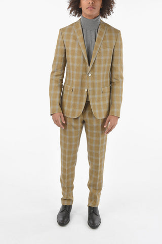 CC COLLECTION District Check RESET Flax Suit