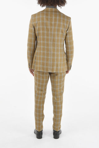 CC COLLECTION District Check RESET Flax Suit