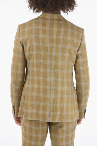 CC COLLECTION District Check RESET Flax Suit