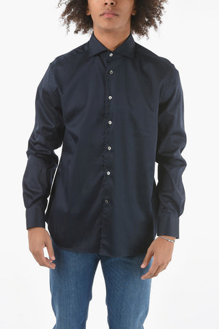 Poplin Cotton Shirt with Standard Collar