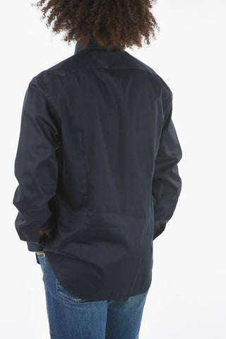Poplin Cotton Shirt with Standard Collar