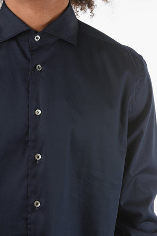 Poplin Cotton Shirt with Standard Collar
