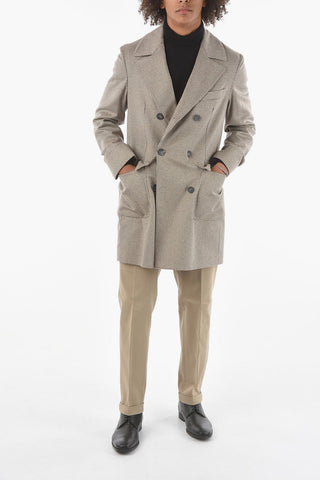 Double-breasted YOKOHAMA Houndstooth Cashmere Coat