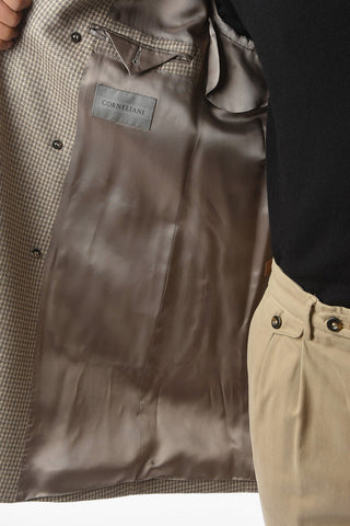 Double-breasted YOKOHAMA Houndstooth Cashmere Coat