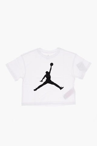 AIR JORDAN Contrasting Logo Cropped Crew-Neck T-shirt