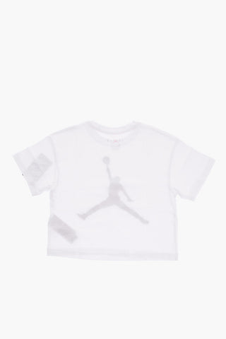 AIR JORDAN Contrasting Logo Cropped Crew-Neck T-shirt