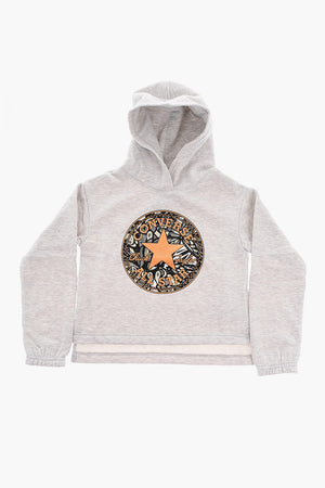 ALL STAR CHUCK TAYLOR Felpa BOXY con Patch Logo Frontale e Cappuccio