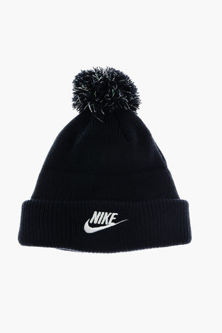 Solid Color FUTURA Beanie with Pom Pom and Lurex Details
