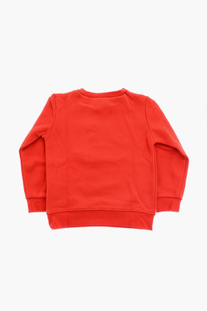 Unifarbenes Rundhals-Sweatshirt mit goldenem Druck