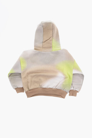 Felpa in Cotone Garzato con Cappuccio e Maxi Tasca a Toppa