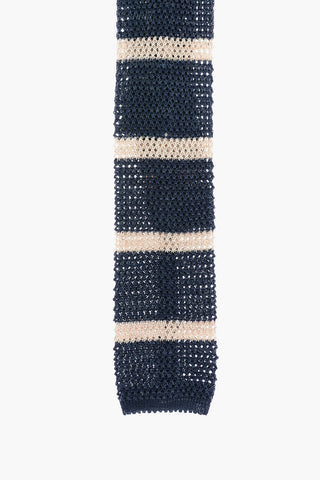 Striped Silk and Linen Kipper Tie