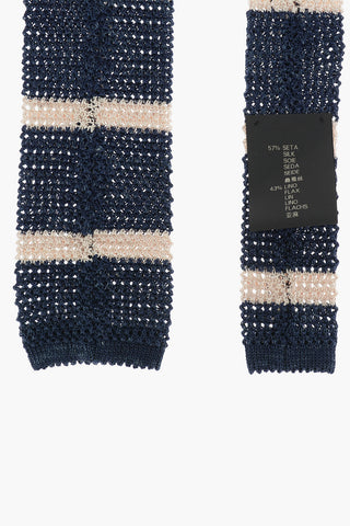 Striped Silk and Linen Kipper Tie