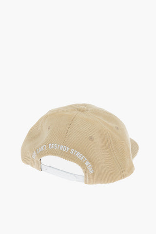 Embroidered Logo Corduroy Baseball Cap