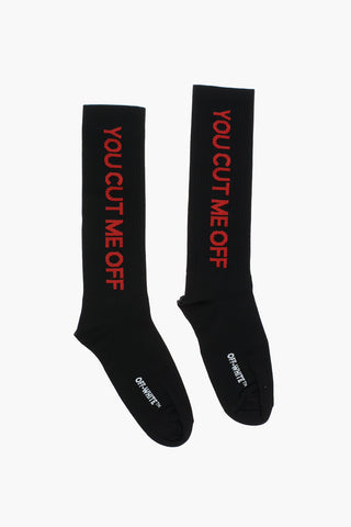 Contrasting Band YOU CUT ME OFF Socks