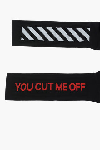 Contrasting Band YOU CUT ME OFF Socks