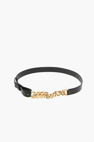 Chain Buckle Leather Belt