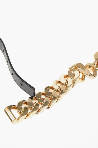 Chain Buckle Leather Belt
