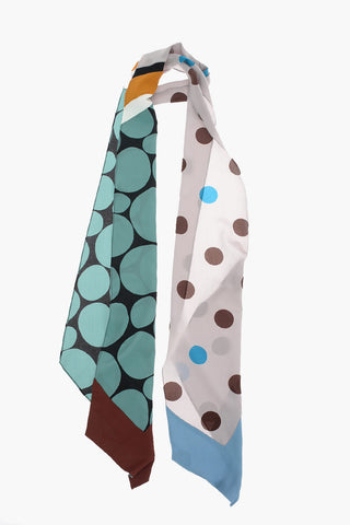 Polka Dot Motif MOSAIC Silk Blend Foulard