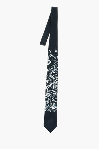 Floral Patterned Silk Tie