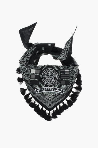 Foulard Frangiato BURBERRY LAND Motivo Paisley con Patches
