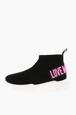LOVE Solid Color RUNNING35 Sock Sneakers with Contrasting Logo