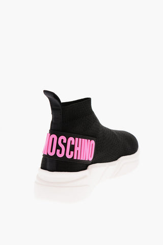 LOVE Solid Color RUNNING35 Sock Sneakers with Contrasting Logo