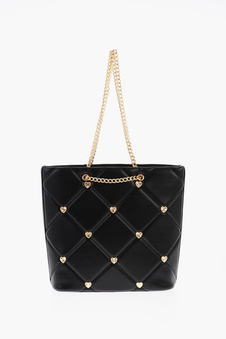 LOVE Faux Leather Quilted Bag with All-Over Heart
