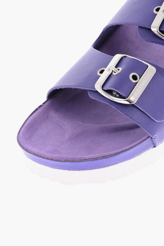 LOVE Silver Double Buckle Letaher BIRKI40 Sandals