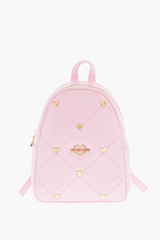 LOVE Quilted Faux Leather Backpack with Golden Details