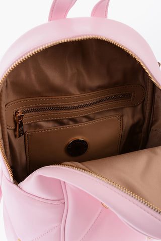 LOVE Quilted Faux Leather Backpack with Golden Details